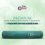 VIXEN Divyog  Suede Yoga Mat 6mm with Guiding Alignment
