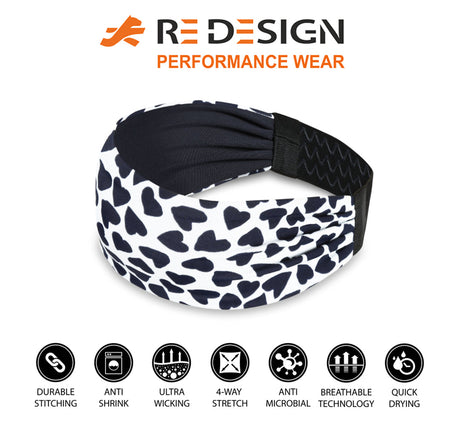 Sports Headband For Men and Women (Hearts)
