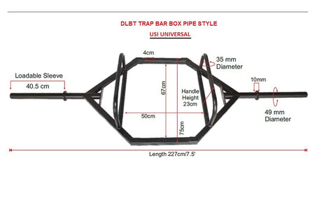 USI DLBT Trap Bar Box Pipe Style