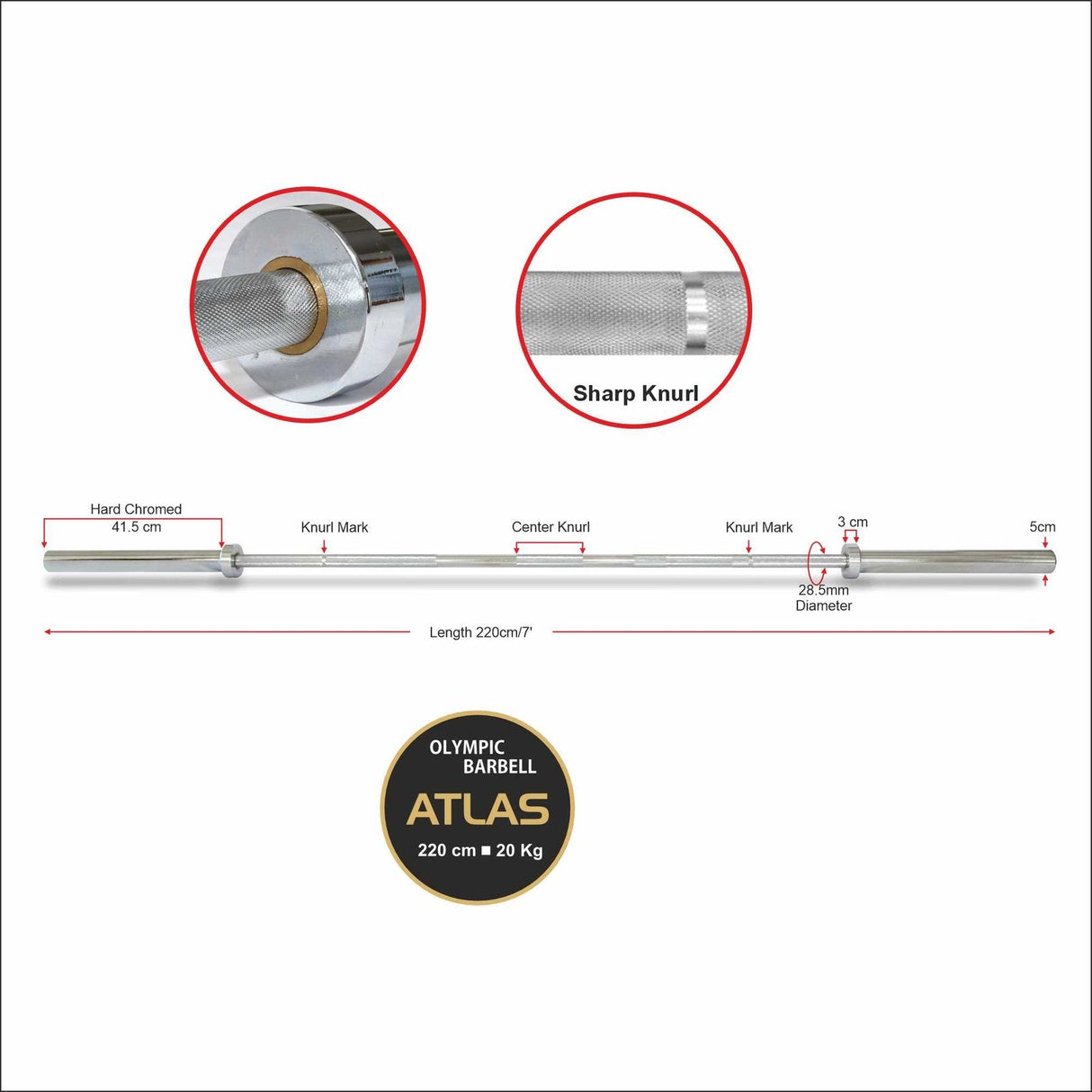 USI OB350 OLYMPIC BARBELL 'ATLAS'