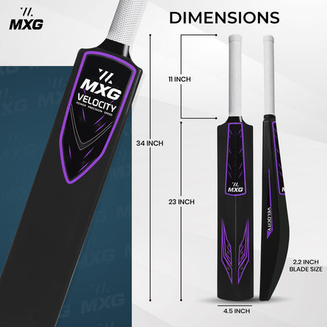 MXG Velocity Heavy Duty Plastic Full Size Cricket Bat (34 x 4.5 Inch) Ultra Strong Power Bat for All Age Groups (Full Size 8) - Image 19 | KIBI SPORTS
