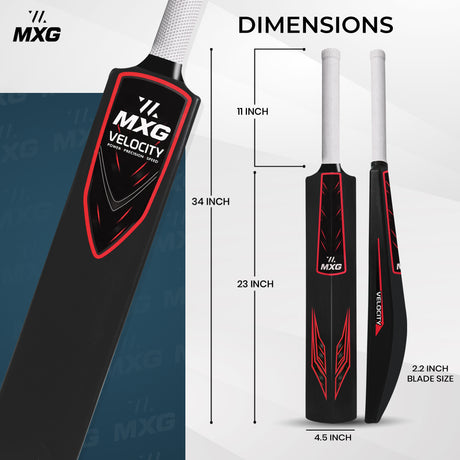 MXG Velocity Heavy Duty Plastic Full Size Cricket Bat (34 x 4.5 Inch) Ultra Strong Power Bat for All Age Groups (Full Size 8) - Image 10 | KIBI SPORTS