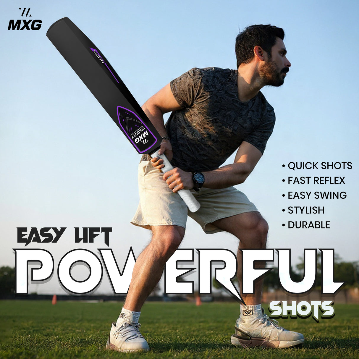 MXG Velocity Heavy Duty Plastic Full Size Cricket Bat (34 x 4.5 Inch) Ultra Strong Power Bat for All Age Groups (Full Size 8) - Image 18 | KIBI SPORTS
