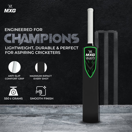 MXG Velocity Junior Plastic Cricket Bat (31.5-Inch) | Heavy-Duty Training Bat for Kids & Beginners | Wind Ball, Soft Ball, Tennis & Plastic Ball Play, Indoor & Outdoor - Image 13 | KIBI SPORTS