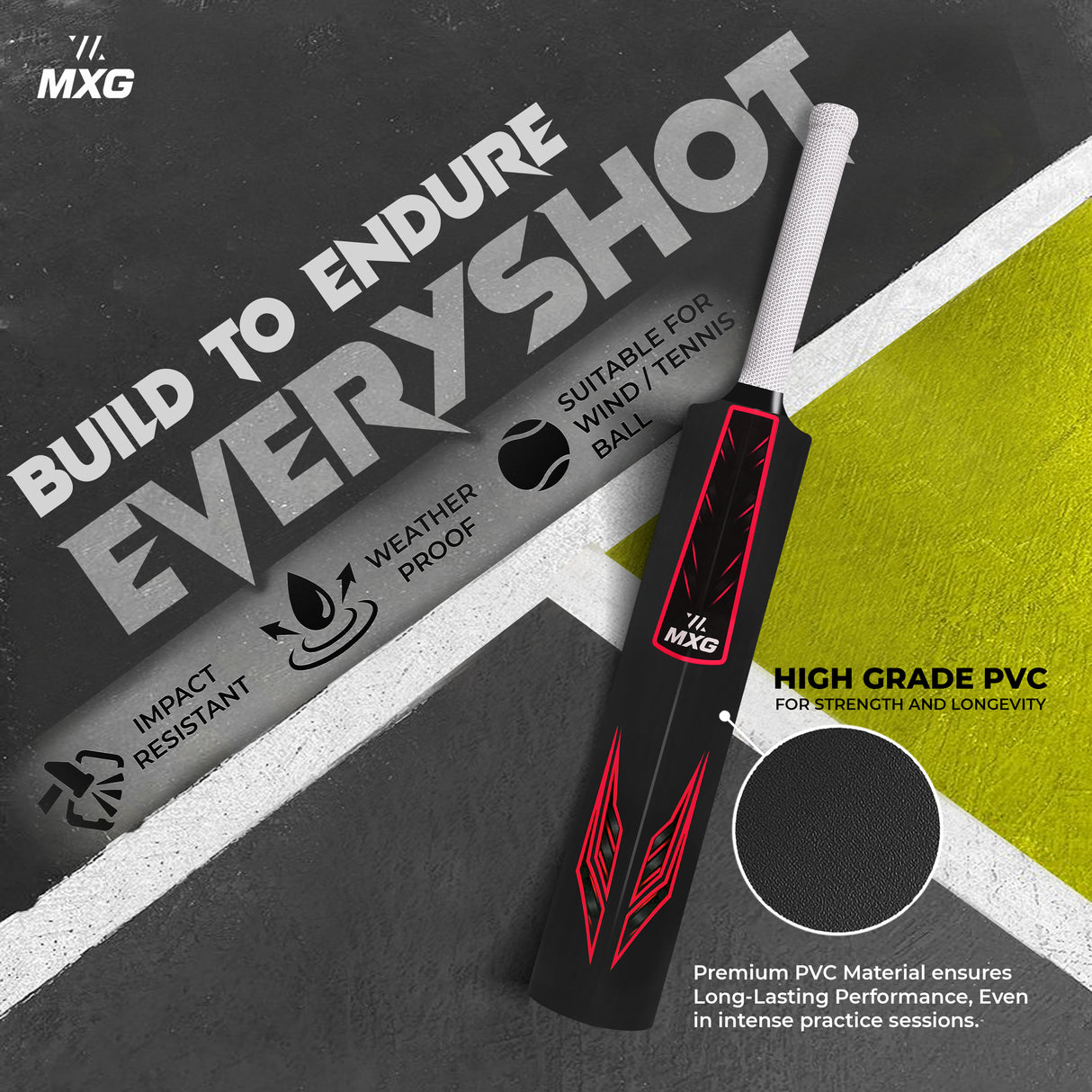 MXG Velocity Junior Plastic Cricket Bat (31.5-Inch) | Heavy-Duty Training Bat for Kids & Beginners | Wind Ball, Soft Ball, Tennis & Plastic Ball Play, Indoor & Outdoor - Image 19 | KIBI SPORTS