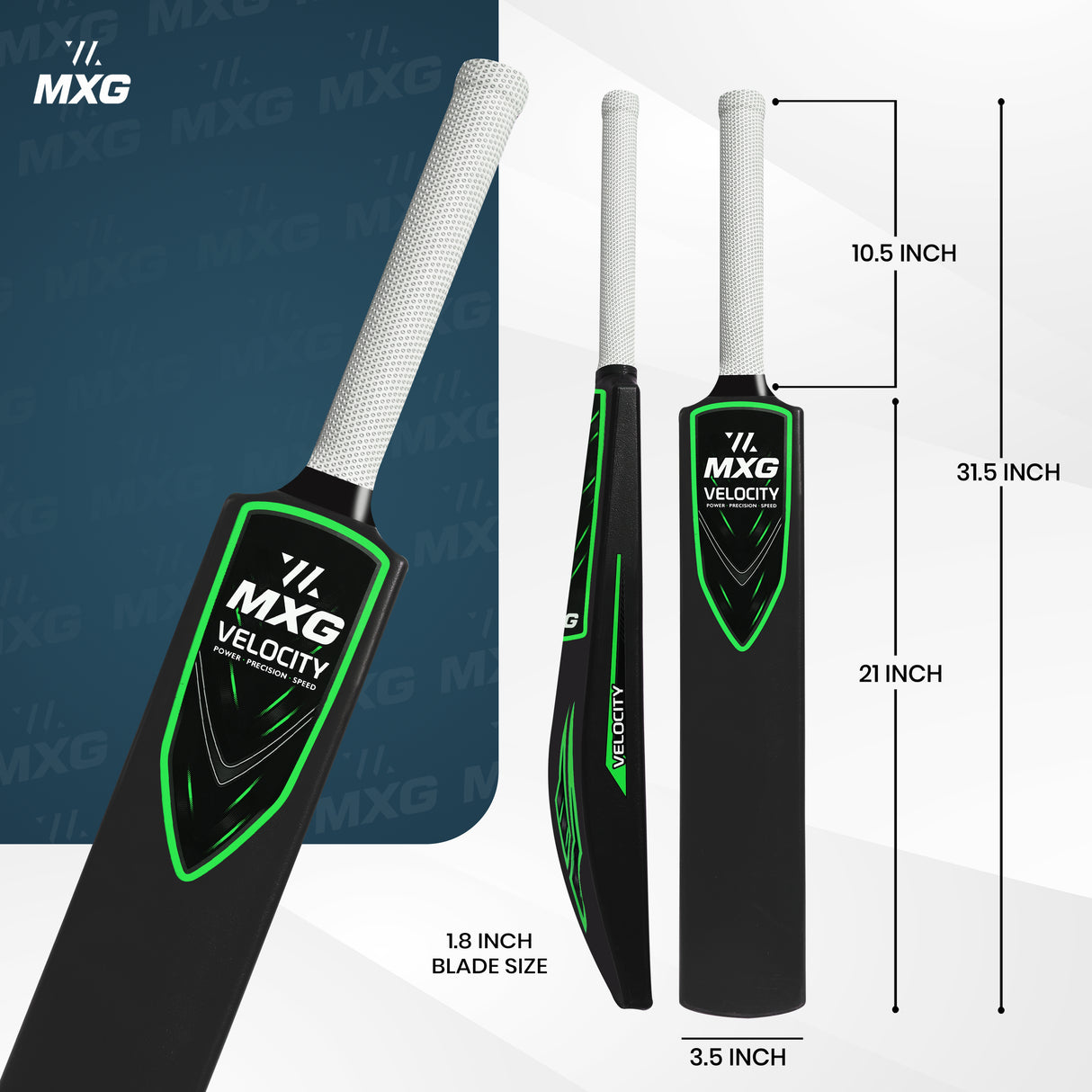 MXG Velocity Junior Plastic Cricket Bat (31.5-Inch) | Heavy-Duty Training Bat for Kids & Beginners | Wind Ball, Soft Ball, Tennis & Plastic Ball Play, Indoor & Outdoor - Image 16 | KIBI SPORTS