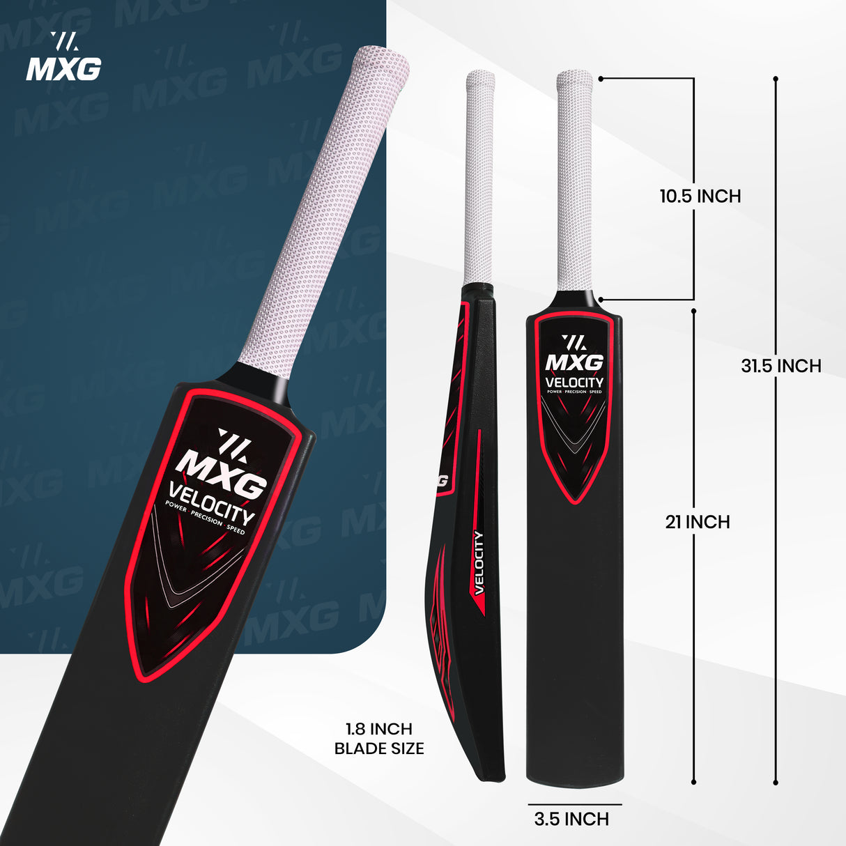 MXG Velocity Junior Plastic Cricket Bat (31.5-Inch) | Heavy-Duty Training Bat for Kids & Beginners | Wind Ball, Soft Ball, Tennis & Plastic Ball Play, Indoor & Outdoor - Image 12 | KIBI SPORTS