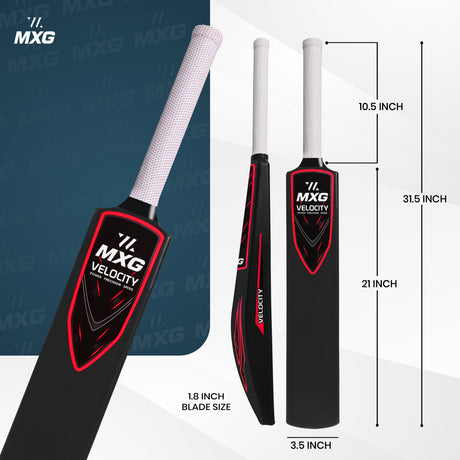 MXG Velocity Junior Plastic Cricket Bat (31.5-Inch) | Heavy-Duty Training Bat for Kids & Beginners | Wind Ball, Soft Ball, Tennis & Plastic Ball Play, Indoor & Outdoor - Image 12 | KIBI SPORTS