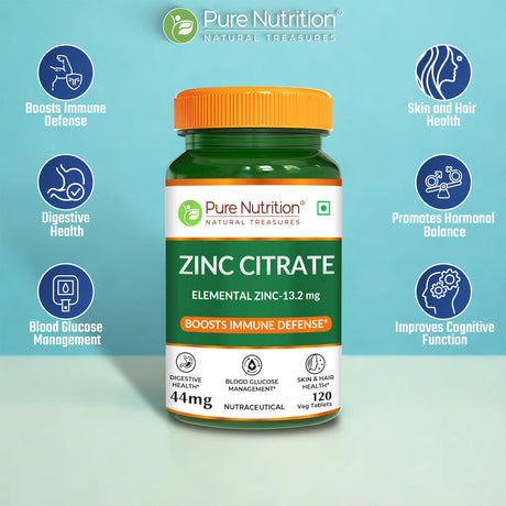 Zinc Citrate High Absorption Immunity Support | 120 Veg Tablets