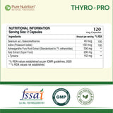Thyro Pro  Thyroid Support Capsules | Ashwagandha, Iodine & Selenium | 120 Caps