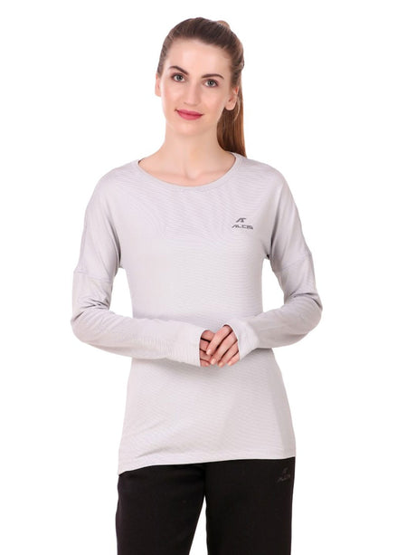 Alcis Women Solid Grey Tshirts | Alcis