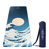 PU Printed & Natural Rubber Yoga Mat - 6mm, Japanese Wave