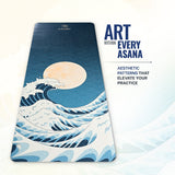 PU Printed & Natural Rubber Yoga Mat - 6mm, Japanese Wave