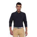 Jack Nicklaus Men's Euro Detail Long Sleeve Golf Polo - Slate Street