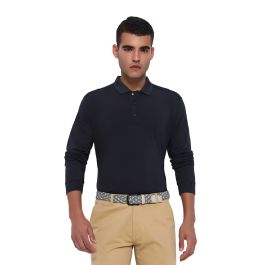 Jack Nicklaus Men's Euro Detail Long Sleeve Golf Polo - Slate Street