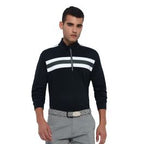 Jack Nicklaus Men's Angled Stripe 1/4 Zip Pullover - Caviar