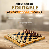 VIXEN CHESS BOARD FOLDABLE ASHOKA WOODEN COINS ASHOKA