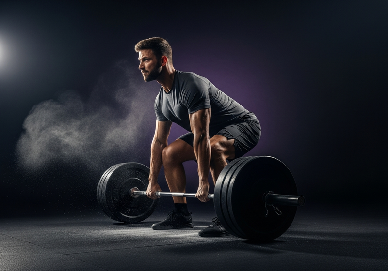 Athlete performing a heavy barbell deadlift using KIBI Sports gym equipment.