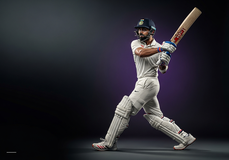 Cricketer playing a cover drive