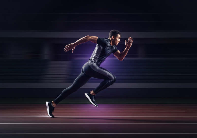 Runner sprinting on a track