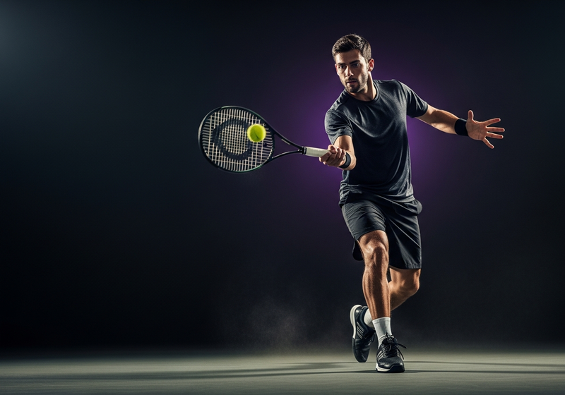 Tennis player hitting a forehand