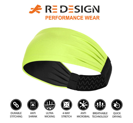 Sports Headband For Men and Women (Neon Lime Green)