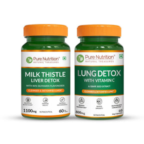Detox Combo – Milk Thistle + Lung Detox | Liver & Respiratory Cleanse - Nutrition by Pure Nutrition
