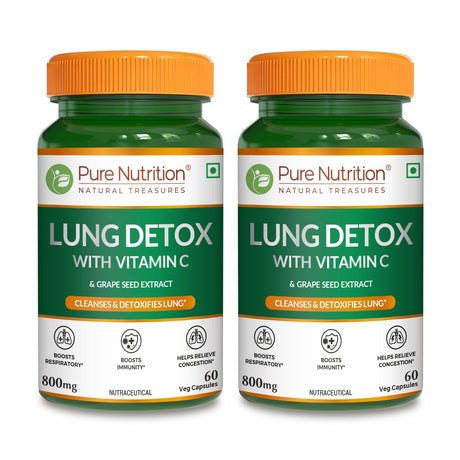 Lung Detox Capsules Vitamin C & Grape Seed Extract | 60 Veg Caps