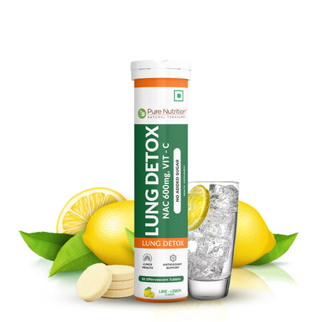 Lung Detox Effervescent Tablets - 20 | Supports Respiratory Health, Cleansing, and Overall Wellness - Nutrition by Pure Nutrition