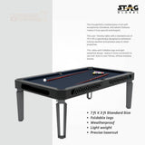 STAG GLOBAL Outdoor Pool Table Model X  | 7 feet x 3 feet | Wooden Table | All Accessories Included