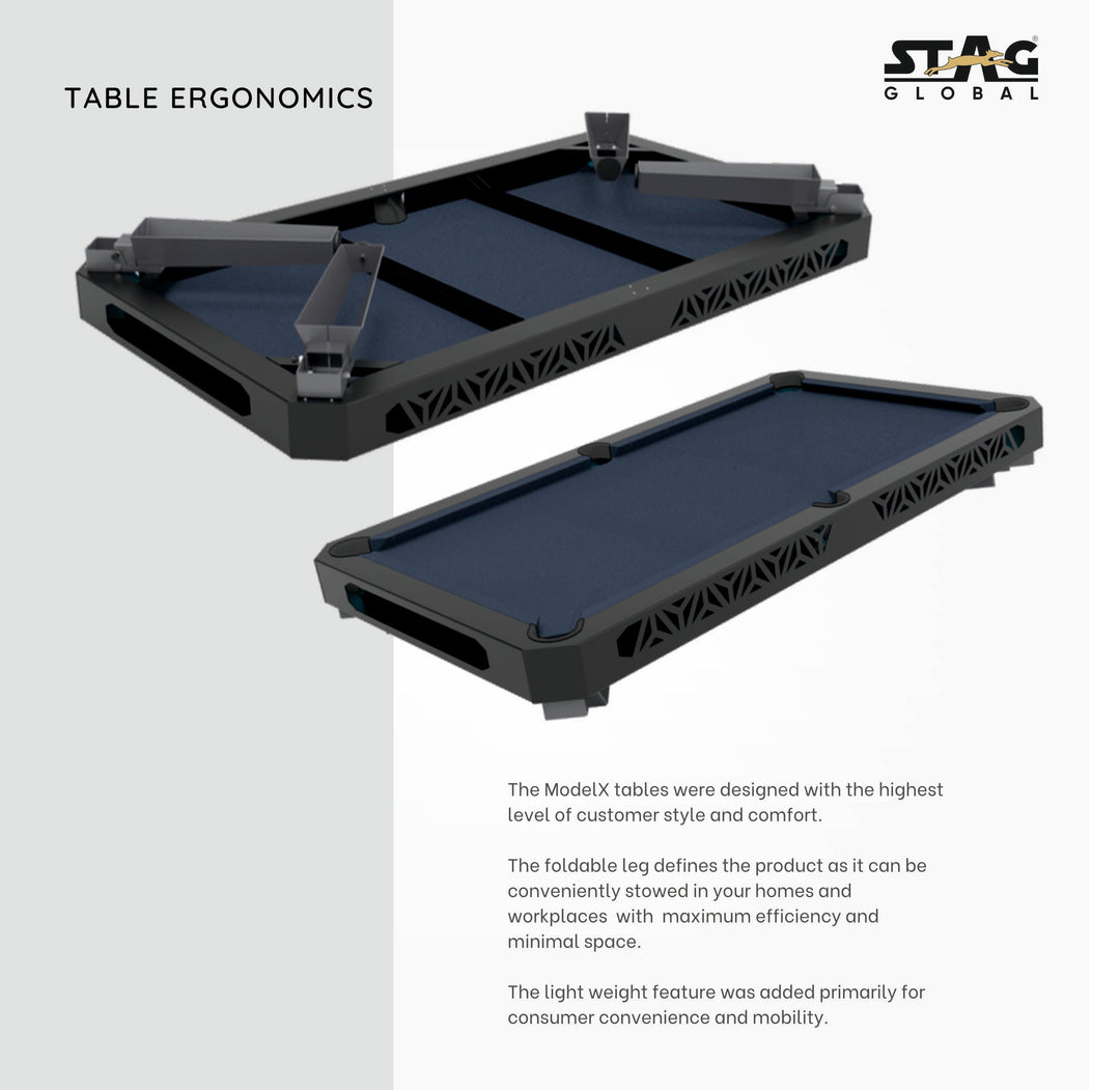 STAG GLOBAL Outdoor Pool Table Model X  | 7 feet x 3 feet | Wooden Table | All Accessories Included | Model X