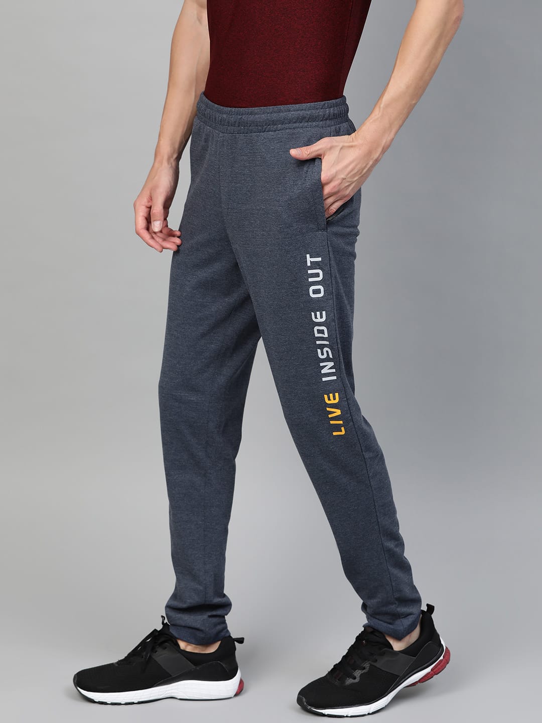 Alcis Men Navy Blue Slim Fit Solid Track Pants