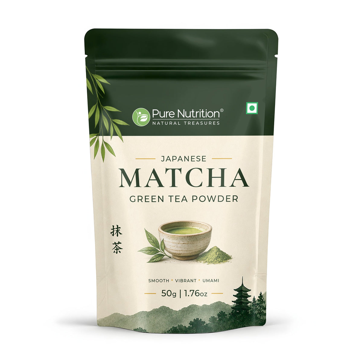 Japanese Matcha Green Tea Powder 50g | Premium Japanese Matcha | Finely Ground Green Tea Powder for Tea, Lattes & Smoothies - Nutrition by Pure Nutrition