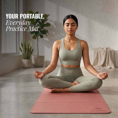 Foldable Travel Yoga Mat TPE 5mm With Carry Bag | Wiselife
