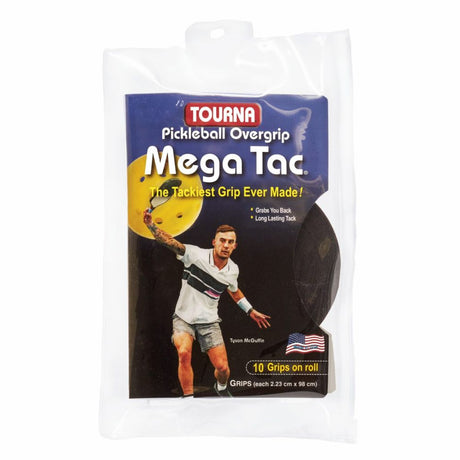 TOURNA Mega Tac Pickleball Overgrip (10 Pack, Black) | Noah Sports