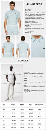 J Lindeberg Men’s Ben Golf Polo - Winter Sky