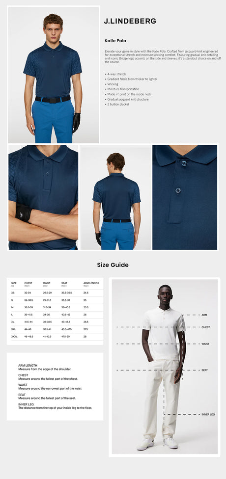 J Lindeberg Men’s Kalle Golf Polo - JL Navy