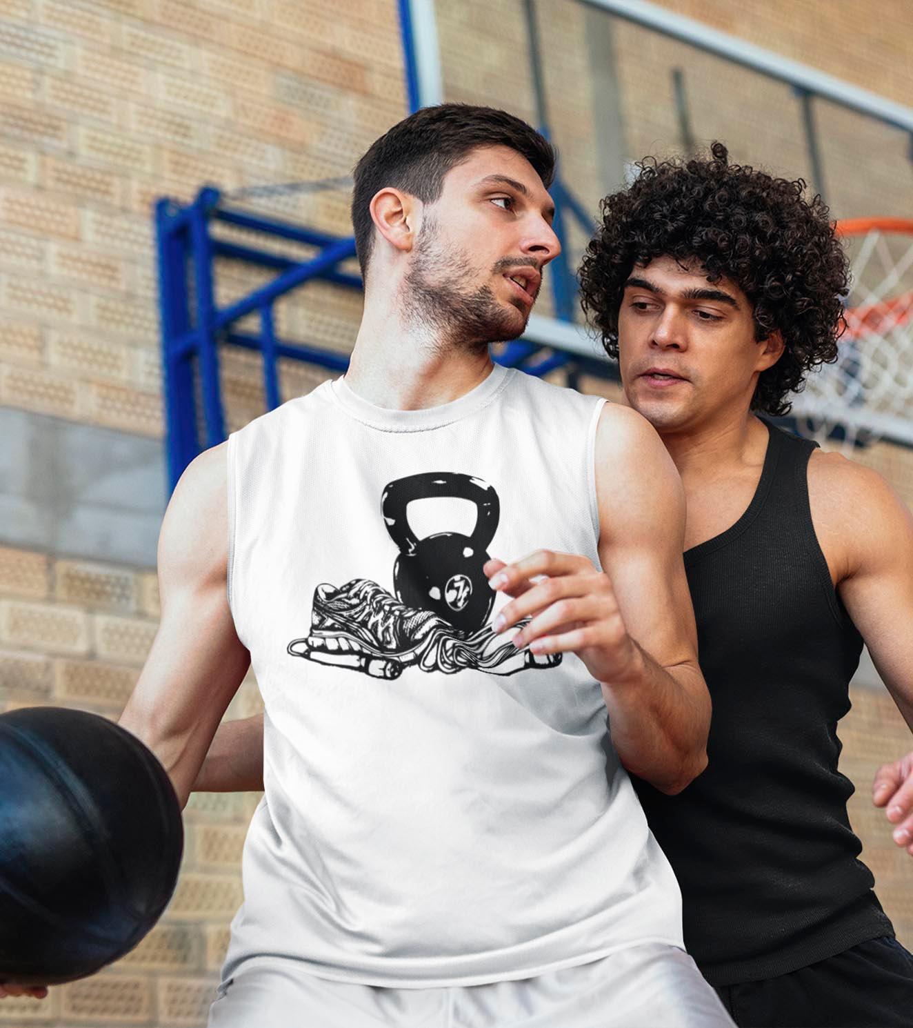 Men's white Gym Muscle tank