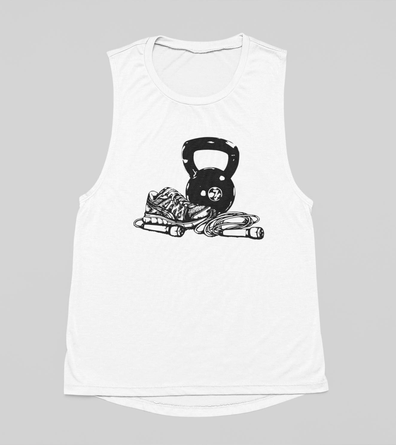 Men's white Gym Muscle tank