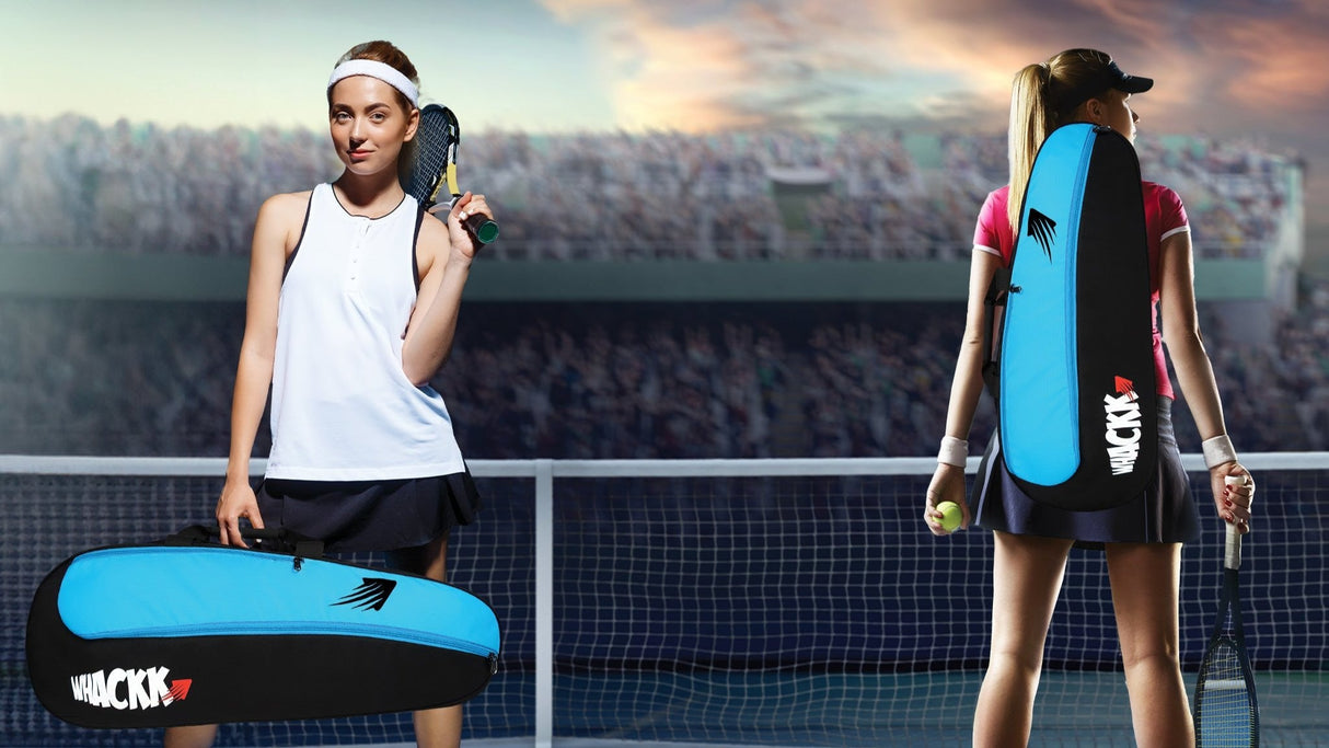 Birdie 45L Black Blue| Unisex Lightweight Tennis Badminton Squash Equipment Cover Kit Bag Shoe Pocket | Air Ventilated Pocket for Wet Clothes | 4T 6B Racket | Backpack & Duffel