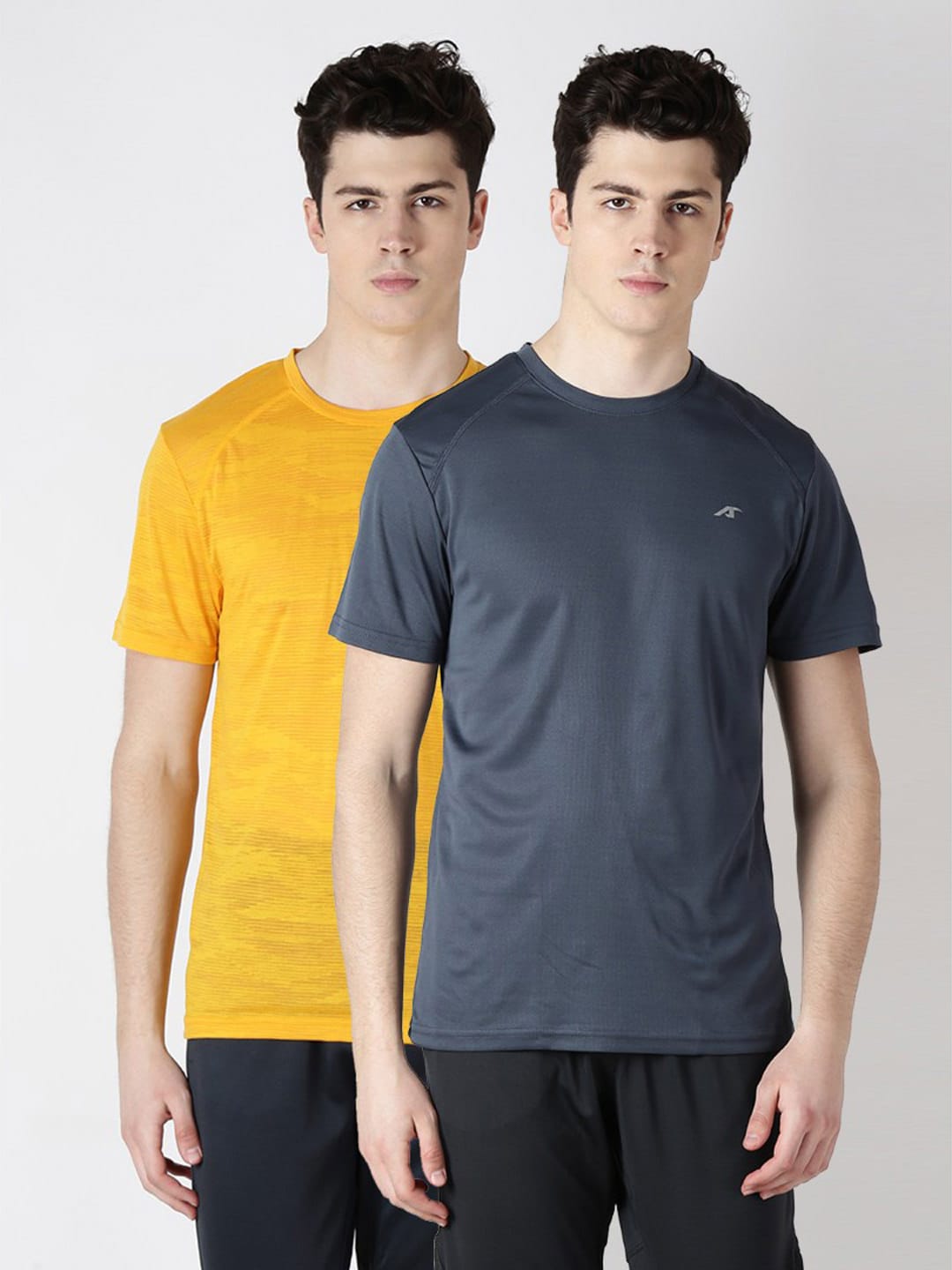 Alcis Mens Solid Pack of Two Round Neck T-Shirt MPCK02