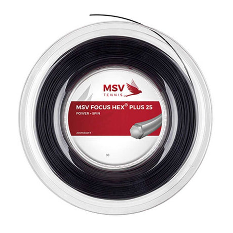 MSV Focus Hex Plus 25 Tennis String Reel 1.30MM - Black | Noah Sports