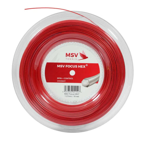 MSV Focus-Hex Tennis String Reel (200m) 1.23mm/16L Red | Noah Sports