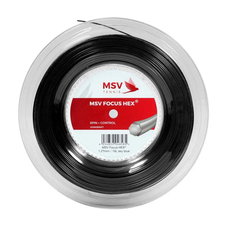 MSV Focus-Hex Tennis String Reel (200m) Black | Noah Sports