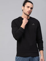 Alcis Men Solid Black Sweatshirts