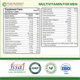 Multivitamin for Men - 60 Vegetarian Tablets | Daily Wellness with 32+ Vitamins, Minerals, and Herbal Extracts