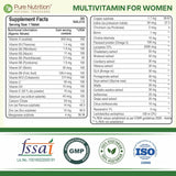 Multivitamin Tablets for Women | 37+ Vitamins, Minerals & Herbs for Wellness| 30 veg Tablets