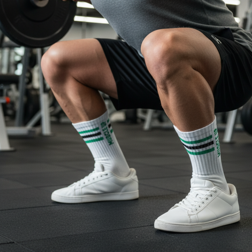 The Sock Street Sports GYM 11 Crew Socks-Colored Stripe Pack of 5