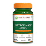 Nattokinase 4000FU Cardiovascular & Blood Flow Support | 60 Veg Tablets - Nutrition by Pure Nutrition