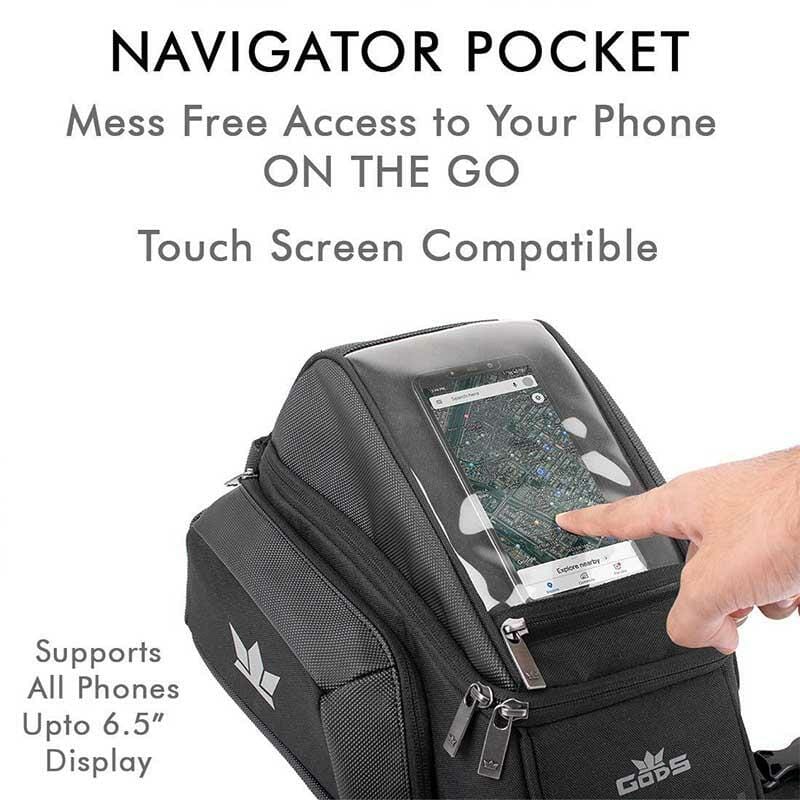 Gods Zeon R1 - Magnetic motorcycle Tank Bag with Capsule Rain Cover (compatible with all bikes)